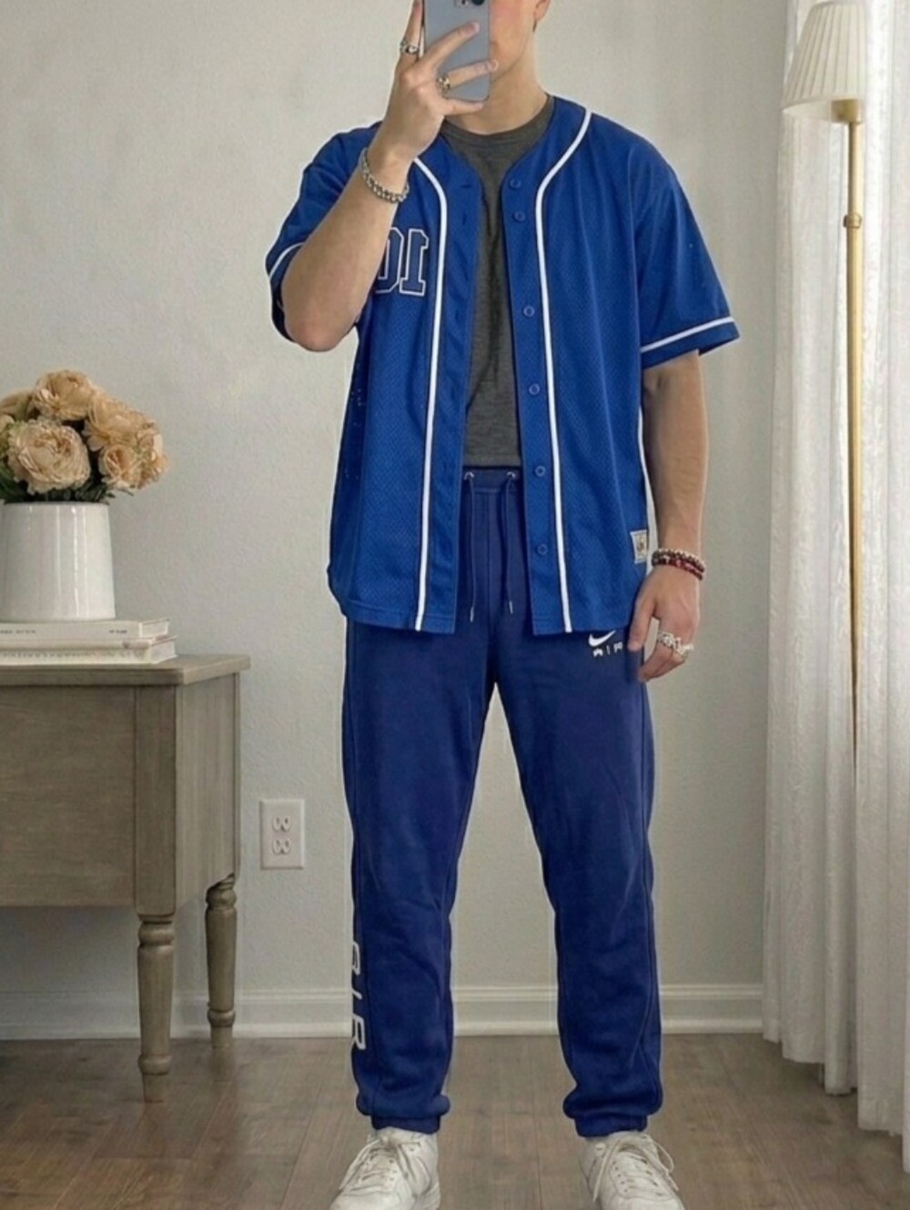 Nike "AIR" Fleece Jogger Sweatpants Blue/White Logo - Men's Small - NWOT